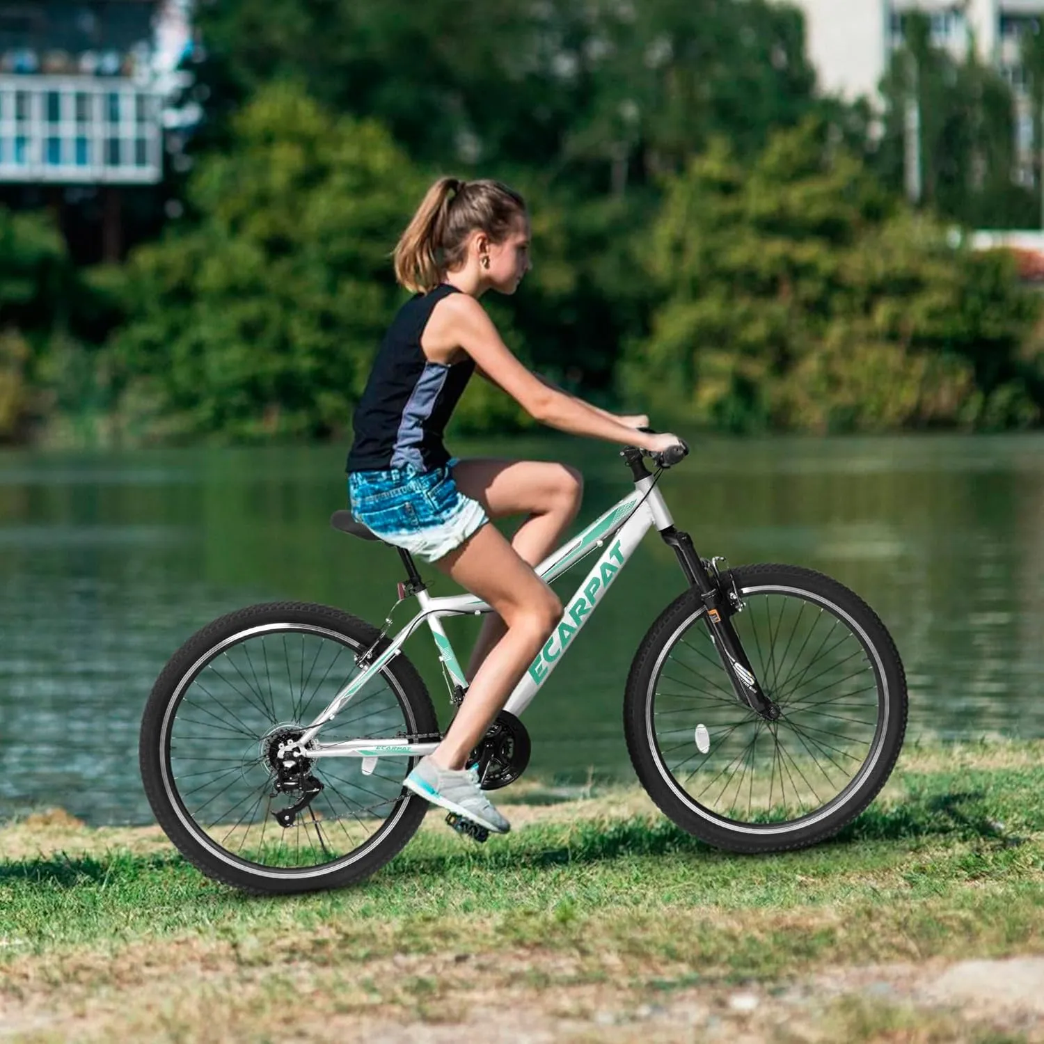 Womens' Girls 24/26 Inch Kids Mountain Bikes, 21-Speed Children's Day Gifts for Ages 10  Years Old Bicycles, School Work Daily Commuting Summer Travel Bikes