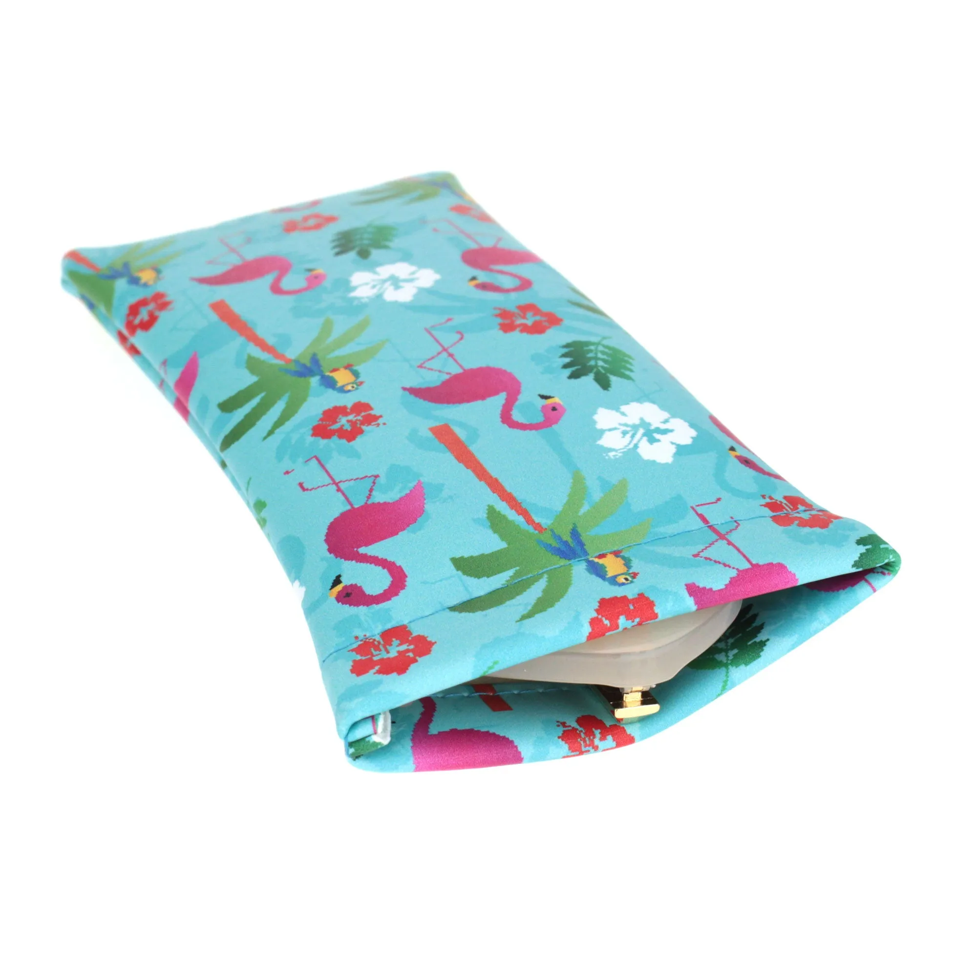 Womens Girly Print Squeeze Top Sunglasses Pouch