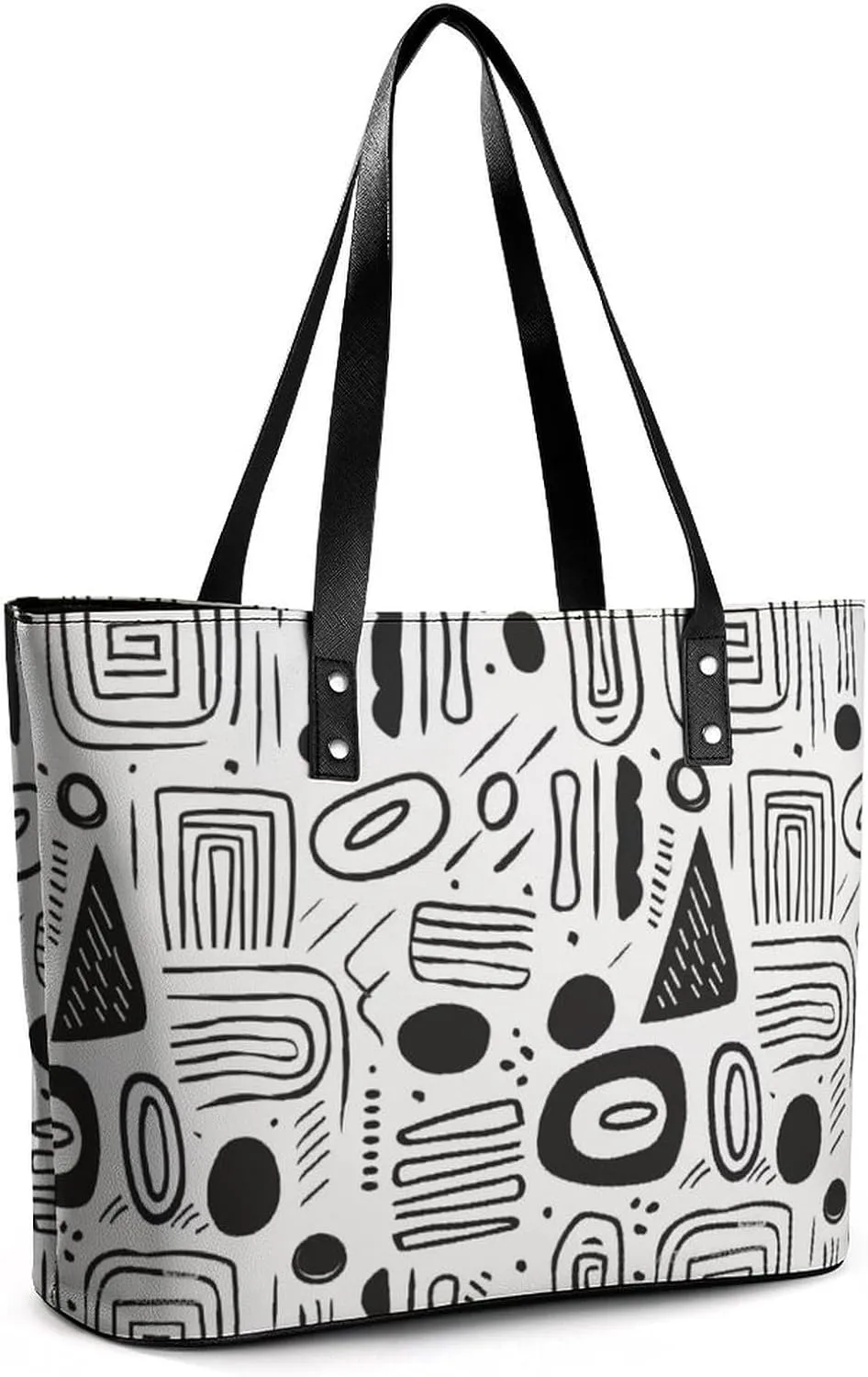 Women's Leather Tote Bag Fashion Handbag for Work Travel Shopping Daily Use Large Capacity Shoulder Purse