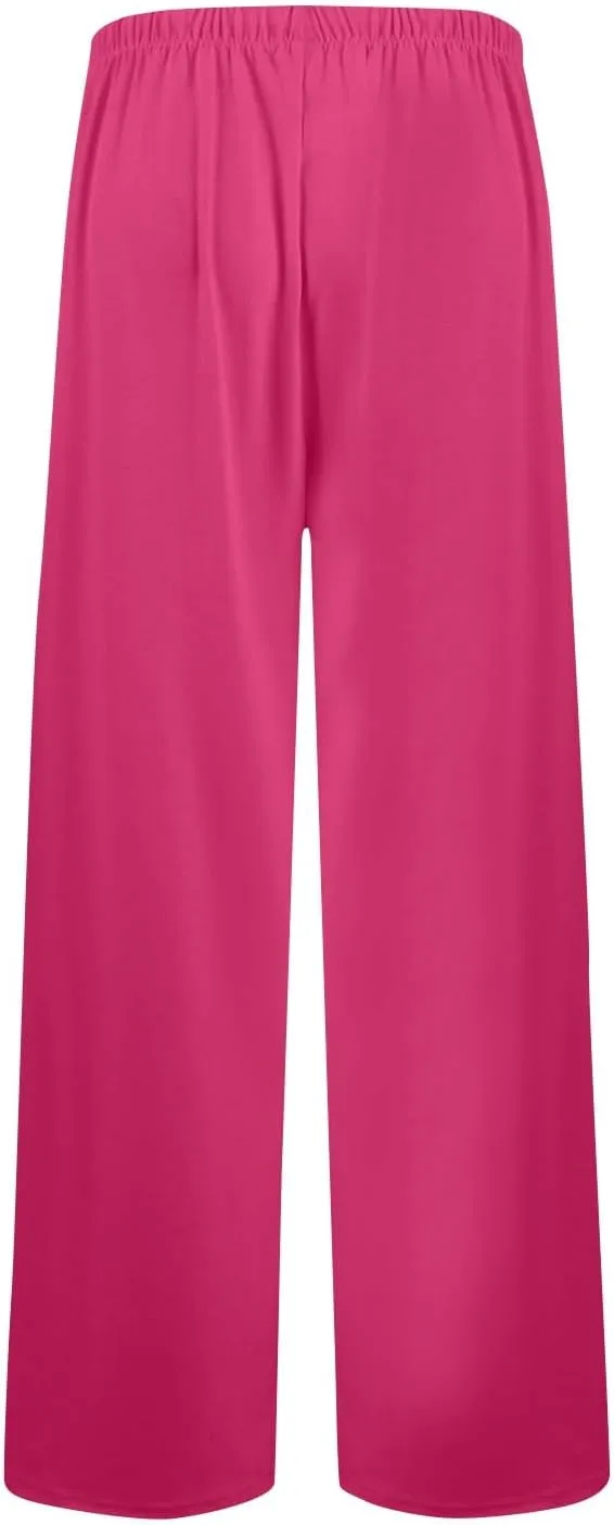 Womens Low Rise Baggy Sweatpants Elastic Drawstring Wide Leg Workout Pants Lightweight Yoga Track Pants with Pockets