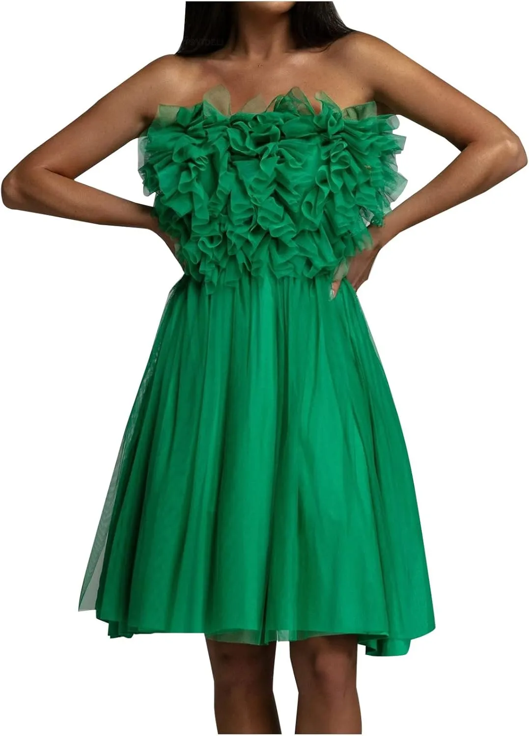 Womens Sexy Strapless Dress Fashion Sheath Skirts Puffy Sleeveless Elegant Gowns Dresses Prom Wedding Business Wear