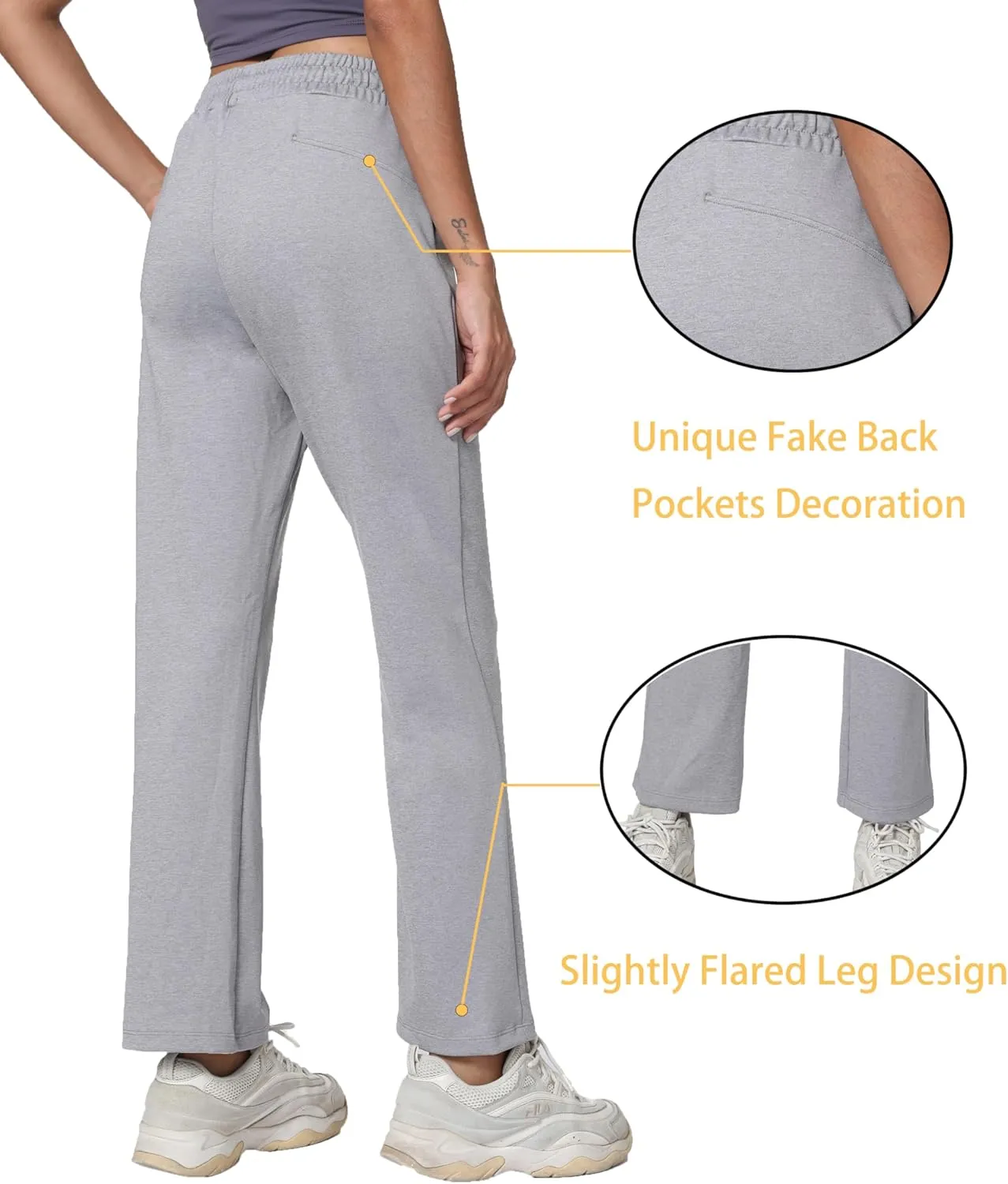 Women's Workout Joggers with Pockets-Quick Dry Athletic Lounge Pants for Hiking Yoga and Running