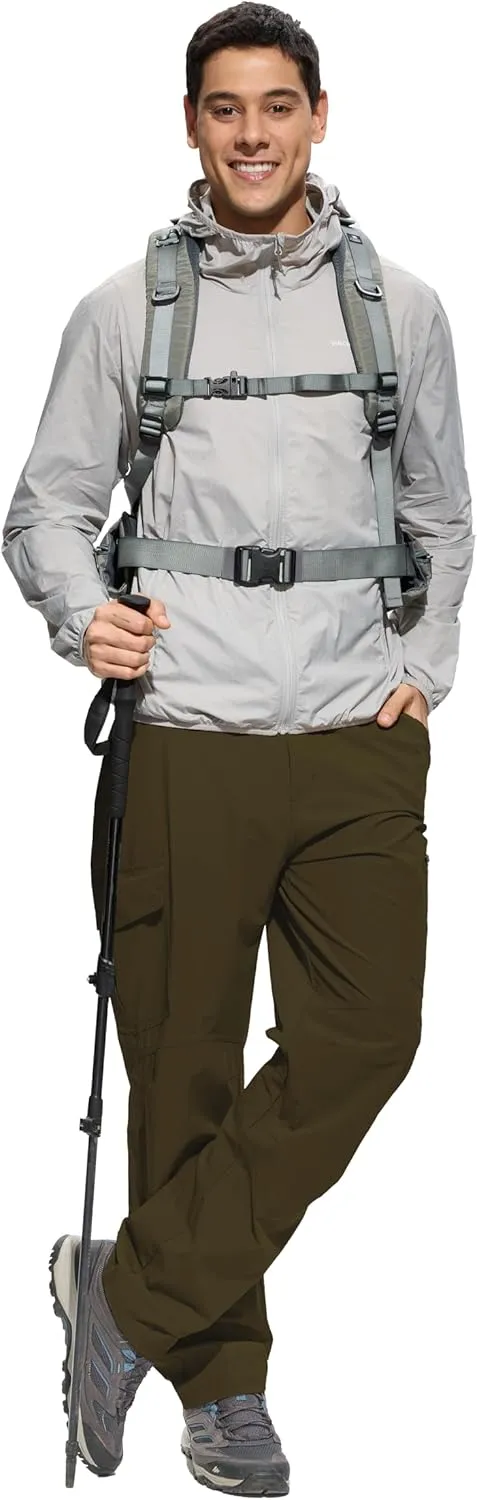 Work Pants for Men Waterproof Lightweight Quick Dry Travel Fishing Camping Men Hiking Cargo Pants Outdoor 6 Pockets