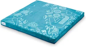 Zaveur Royal Court Meditation Mat With Velvet Cover - 24" x 24" Square Zabuton Thick Yoga Mat - Non Slip Exercise Mat for Home Workout - Thick Foam Exercise Floor Mat for Zafu or Bench