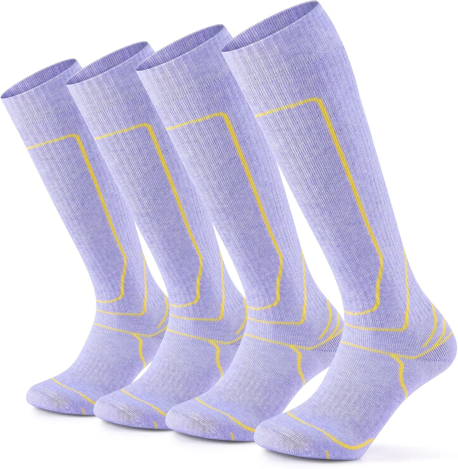 Zicac Merino Wool Ski Socks 2 Pairs for Women, Cold Weather Knee High Thermal Socks for Skiing, Snowboarding, Hiking, Camping