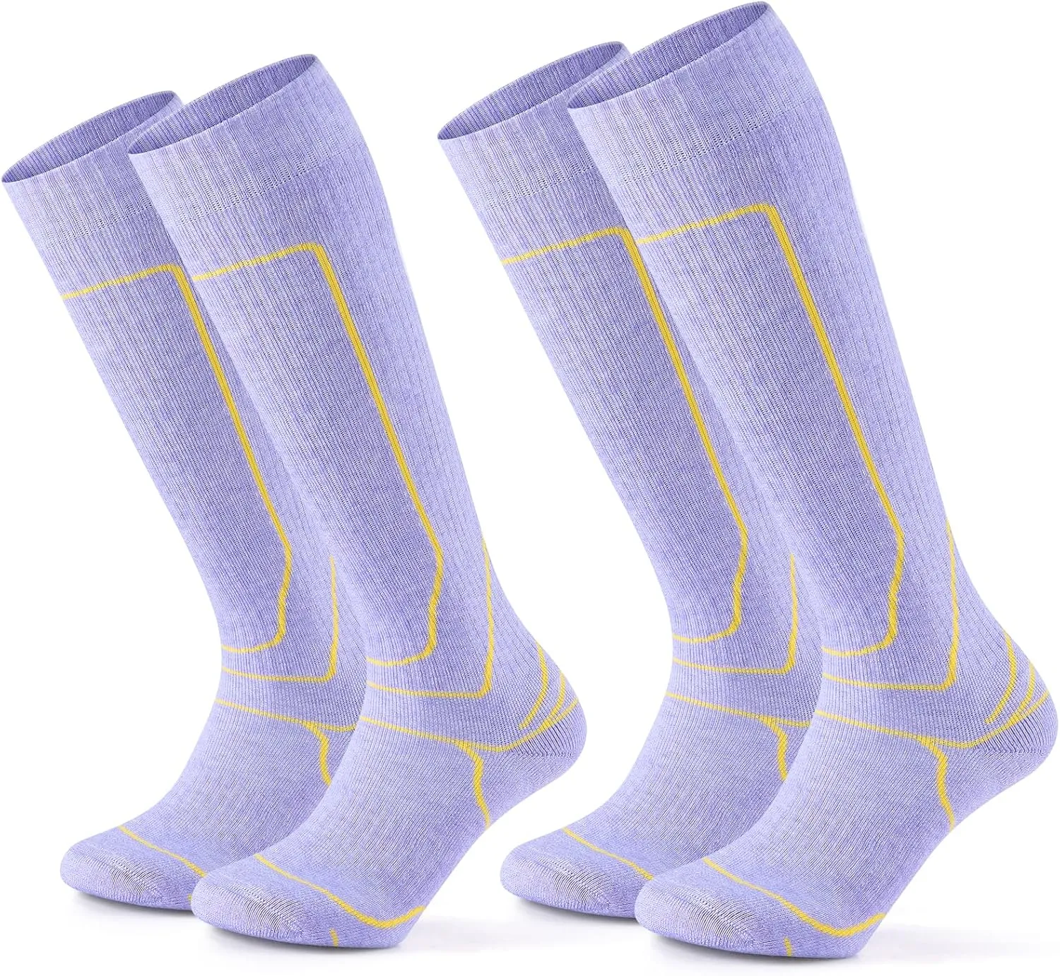 Zicac Merino Wool Ski Socks 2 Pairs for Women, Cold Weather Knee High Thermal Socks for Skiing, Snowboarding, Hiking, Camping